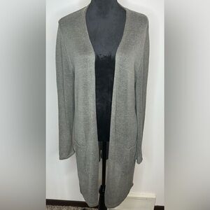J. Jill Women’s Linen Blend Longline Open Cardigan Sweaters Size L